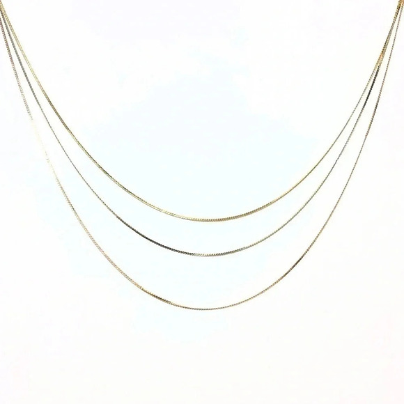 Ellman’s Vintage White, Yellow & Rose 3 Strand 14k Gold Necklace - Picture 4 of 7